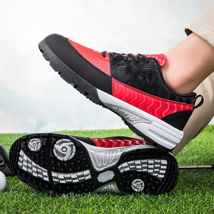 Водонепроникні дихаючі гольф-туфлі без шипів для жінок та чоловіків (44 EU, Червоний)