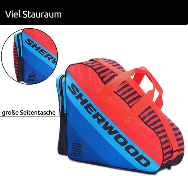 Сумка для ковзанів Sherwood: для ковзанів, роликів та хокею (синьо-червоний)