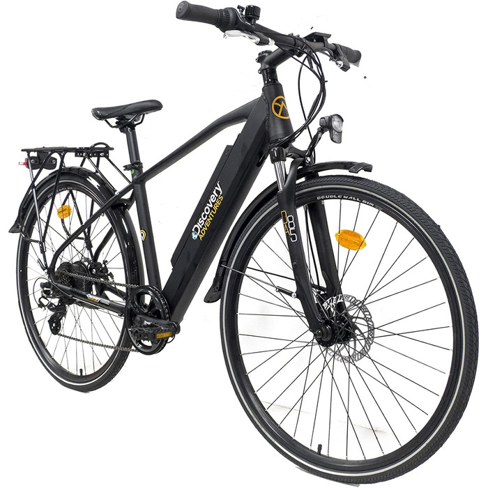 Електровелосипед Discovery Denver E8200 28'' для чоловіків, 7-ступенева Shimano, матовий чорний, амортизаційна вилка