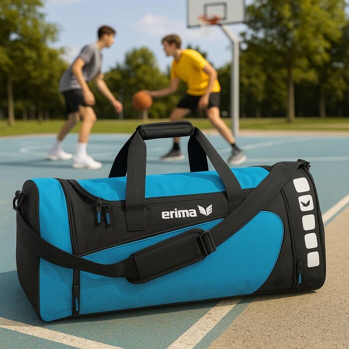 Спортивна сумка Erima, синя/чорна (Curacao/Schwarz), розмір L
