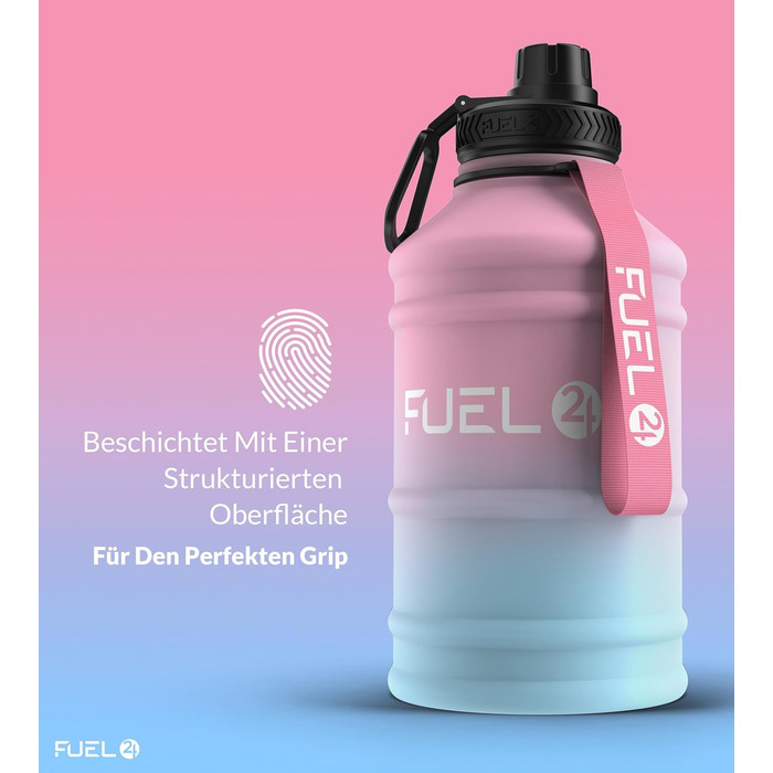 Fuel24 Extra Stark металева пляшка для води 1,3 л та 2,2 л, герметична, BPA-free, нержавіюча сталь, спортивна пляшка для фітнесу та спорту, дорослих, Candy