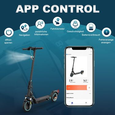 Електросамокат з допуском до дороги, 20 км/год, амортизація, APP, складаний, LED-дисплей, для дорослих і підлітків