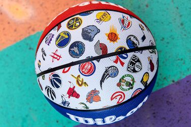 Баскетбольний м'яч Wilson NBA All Team 7, червоно-біло-синій, універсальний