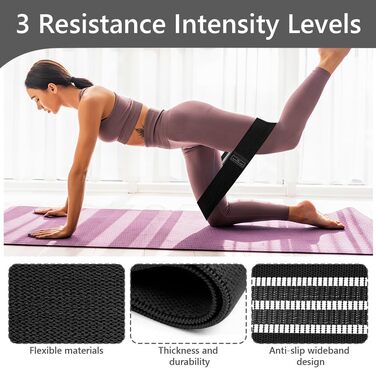 Фітнес-резинки Flintronic для стегон, набір еластичних стрічок для фітнесу, йоги, пілатесу, силових тренувань, тренувань ніг (C-чорний+D-темно-сірий+С-світло-сірий)