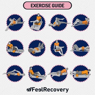 Масажний ролер Feel Recovery для фасції, м'який, для початківців, 45x15 см, EVA, середньої жорсткості, для спини, ніг, шиї, рожевий, для йоги та пілатесу