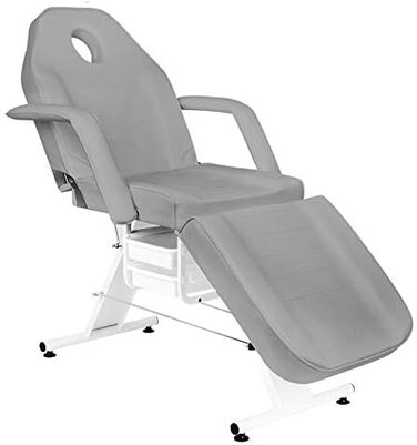 Косметичне ліжко ACTIVESHOP Basic 202: Масажне ліжко, стіл для масажу, стілець для масажу. Сірий колір, до 150 кг, преміум-PU-шкіра, з ящиком для зберігання, 180 x 60 x 75 см