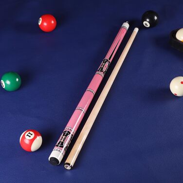 Більярдний кий для пулу Billiards Short Pool Cue Stick, 48 дюймів, для початківців, з канадського клену, 18 oz (рожевий)