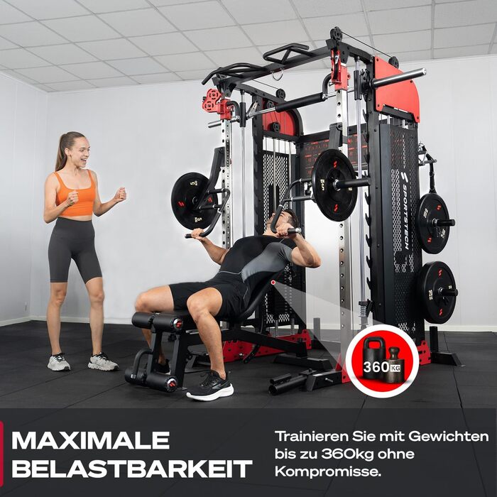 Sportstech Hantelbank BRT700: Багатофункціональна лава для дому, 21 в 1, чорна