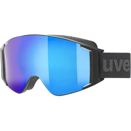 Лижна маска Uvex G.gl 3000, унісекс, чорна, лінза blue-lasergold lite, універсальний розмір