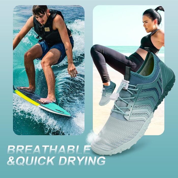 Взуття для плавання Mabove: чоловічі та жіночі, швидко сохнуть, для серфінгу, плавання, аквашузи, басейн, 38 EU, Gradient Green V011