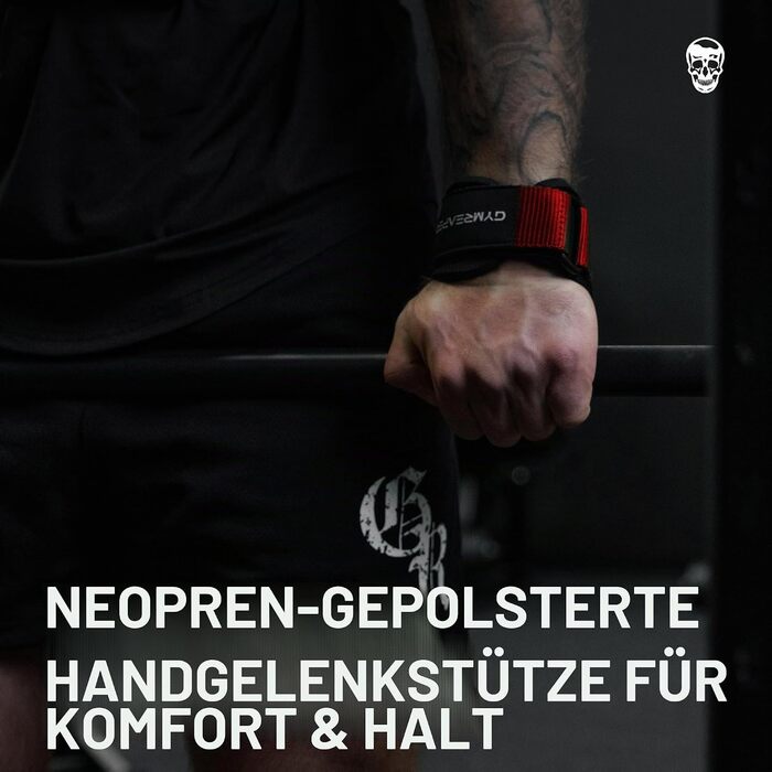 Гриппи для важкої атлетики Gymreapers (пара) для станової тяги, паверліфтингу та веслування, неопренові лямки-захисники для рук (Червоний, S)