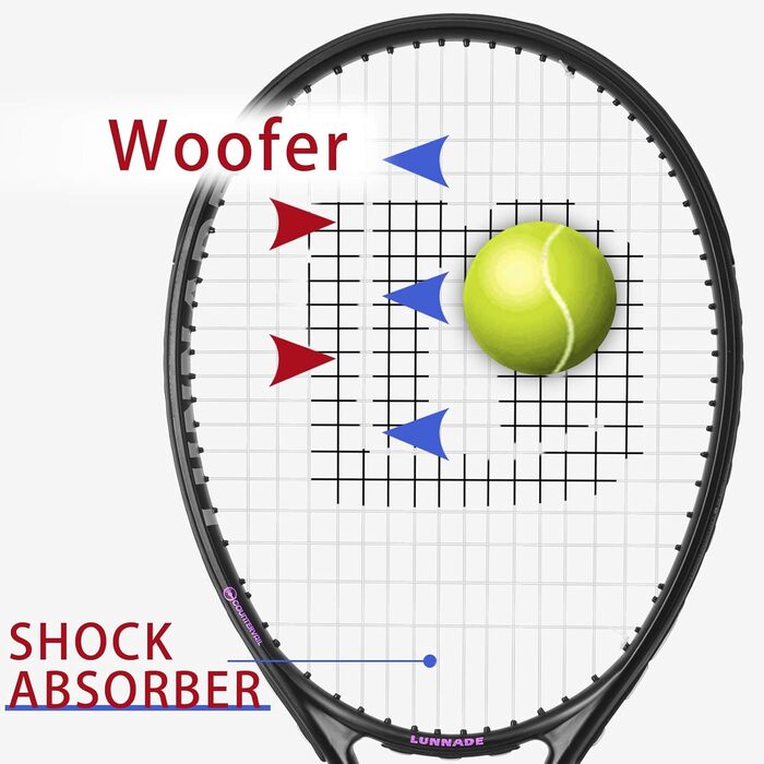 Тенісний набір для дорослих, 2 шт., довговічний, 68.6 см, з'єднаний, легкий, попередньо натягнутий та з новою насічкою, підходить для початківців та досвідчених гравців (фіолетовий/рожевий)