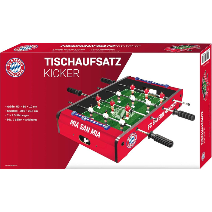 Настільний футбол для дітей FC Bayern München, офіційний дизайн, компактний розмір 40,5x29,5 см