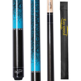 Більярдний кий Ray Speed з 3D-друкованим грифом та наконечником 13 мм, для точної гри, низький момент інерції, ідеальний для кольору (синій)