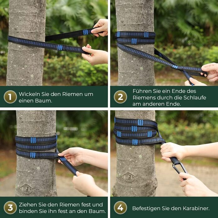 Гімніс Гамак для відпочинку на природі Ultraleicht - легкий туристичний гамак з тросами та карабінами, вантажопідйомність до 300 кг