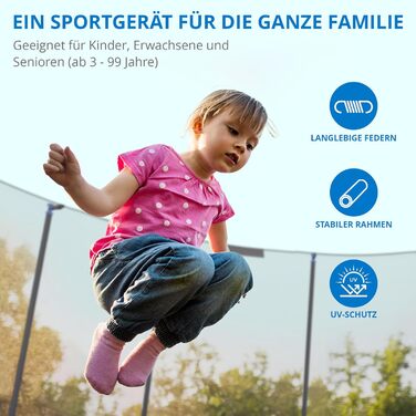 Трамплін KINETIC SPORTS для саду: Ø 183-490 см, з драбиною, сіткою, м'якими захисними елементами, пружним полотном, до 160 кг