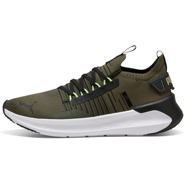 Кросівки PUMA Softride Symmetry Fuzion для бігу по вулицях, 42 EU, Dark Olive/Puma Schwarz/Fizzy Light