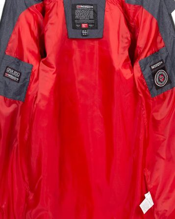 Жіноча зимова куртка-пальто Geographical Norway FVS Production H-H, довга стібенена парка, темно-синя, розмір 3XL