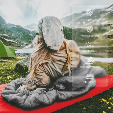 Спальний мішок MSPORTS Premium Outdoor з ременем для перенесення - вибір на весну/літо (200 GSM) або осінь/зима (300 GSM) для кемпінгу, подорожей, фестивалів. Теплий спальник у формі кокона (мумії) оливкового кольору (сріблясто-сірий, 300 GSM - для осені/
