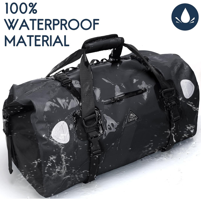 Водонепроникний рюкзак Dry Bag | Сумка-мішок для подорожей | Roll Top водонепроникний мішок для кемпінгу, мотоцикла, водних видів спорту, Blue (Чорний, 50L)