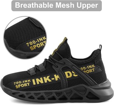 Дитячі кросівки для тренувань: легкі, дихаючі, спортивні (33 EU, чорний)