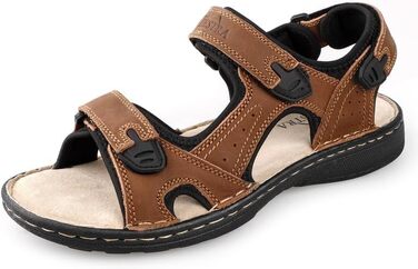 Чоловічі сандалії з натуральної шкіри для активного відпочинку та трекінгу. Легкі літні сандалії на підошві, коричневі, 45 EU