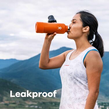 Термобутилка HYDRO FLASK 532 мл з нержавіючої сталі, вакуумна, спортивна, із широкою горловиною, кришкою Flex Cap та ремінцем, Laguna, підходить для посудомийки