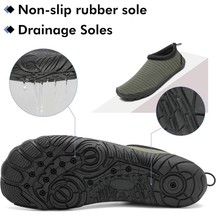 Чоловічі та жіночі аквашузи Mishansha для плавання та відпочинку на воді, чорні (44 EU)