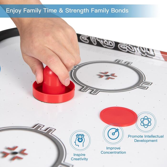 Тік-хокей HOMASIS 42'' з LED-рахунком: стіл для гри з 2 шайбами та 2 ручками, для дітей та дорослих