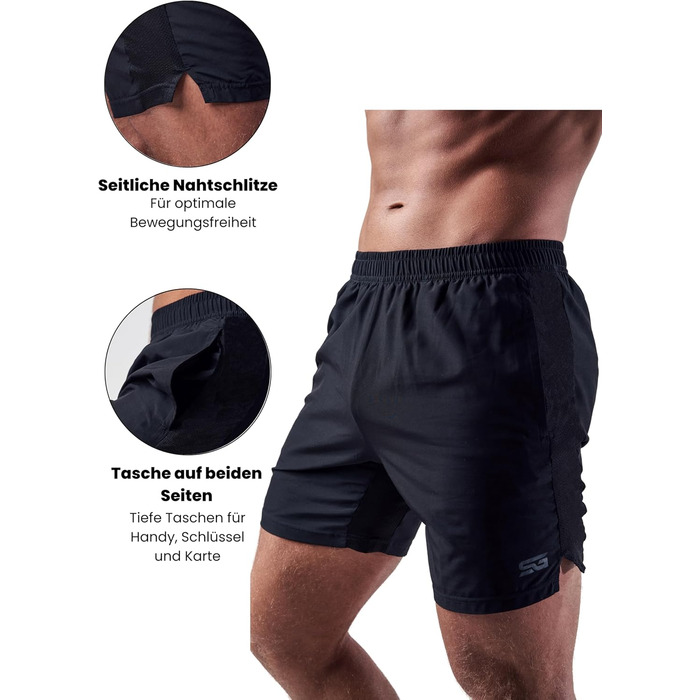 Шорти спортивні чоловічі Satire Gym з кишенями - для бігу, фітнесу, бодібілдингу, L, пісочний колір