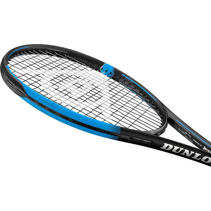 Тенісна ракетка Dunlop FX 500 LS 285г, турнірна, чорна-синя, без струн