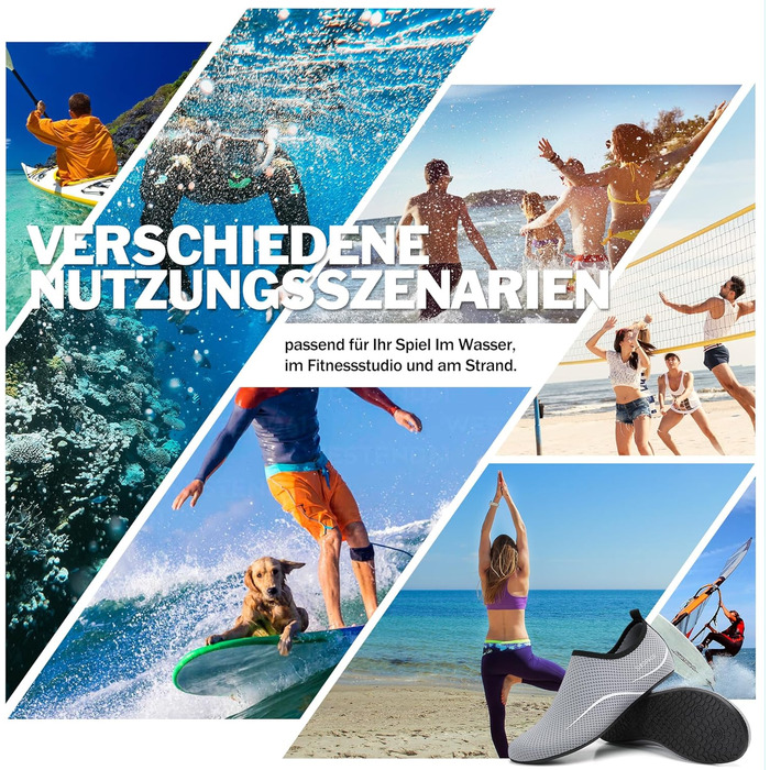 Чоловічі та жіночі аквашузи Sixspace для плавання, серфінгу, йоги. Швидка сушка, дихаючі, slip-on. Розмір 47 EU