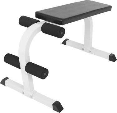 GORILLA SPORTS Скам'я для преса та спини, біла, 120x67x63-49 см, з м'якою фіксацією ніг, навантаження до 150 кг – універсальна фітнес-лавка для преса, спини, домашнього тренування