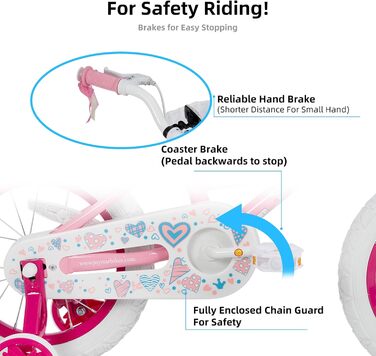 JOYSTAR Fairy - дитяче велосипед 16 дюймів для дівчаток 5-7 років з корзиною та стабілізатором, рожевий