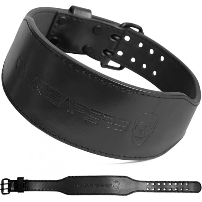 Планка для важкої атлетики Gyreapers – професійний шкіряний ремінь з регульованою пряжкою, 4 дюйми, чорний. Стабілізує поперек при підйомі ваги.