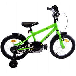 Дитячий велосипед Midex, зелений, 16 дюймів, з бічними коліщатками для хлопчика