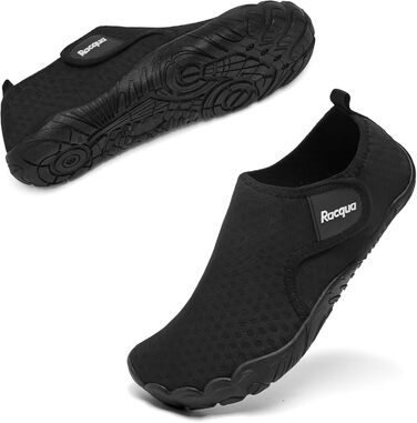 Водні черевики Raqua для жінок та чоловіків, пляжні шльопанці, чорний (47 EU)