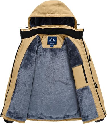 Чоловіча зимова куртка Rdruko - водонепроникна флісова куртка для сноуборду та туризму, камуфляж Khaki, розмір L