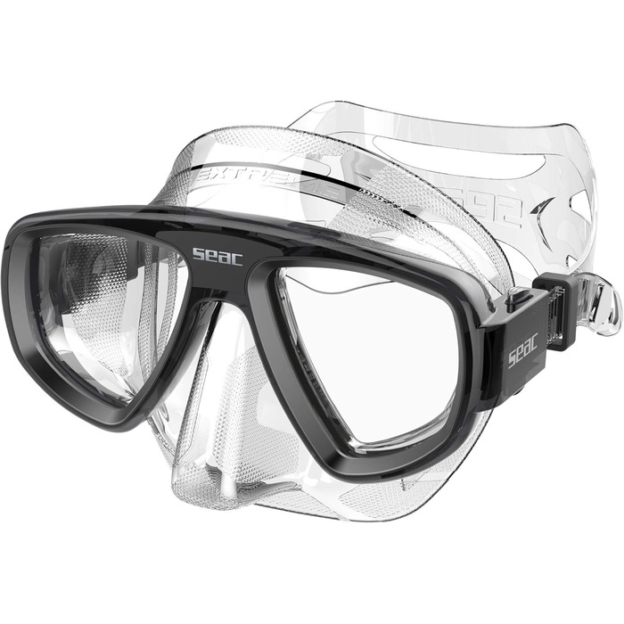 Маска для дайвінгу та підводного полювання Seac Extreme50 з можливістю встановлення оптичних лінз, прозора/чорна