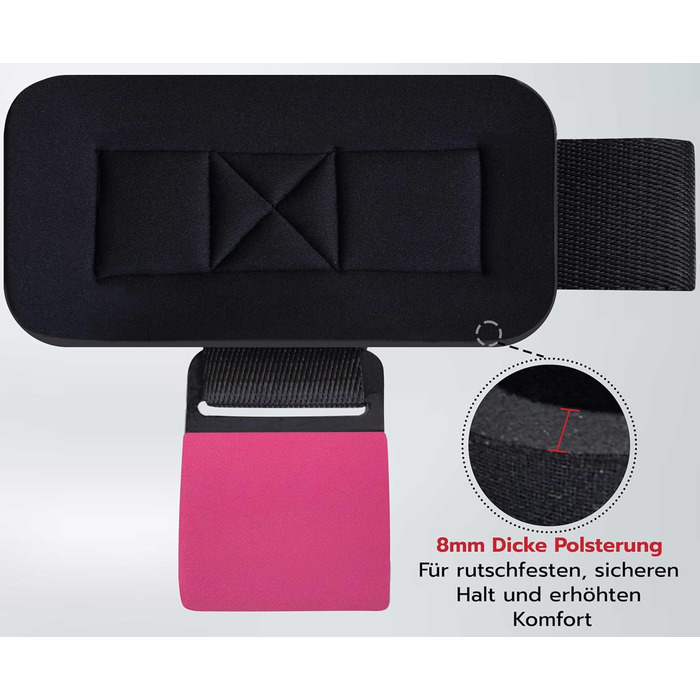 AQF Навантажувальні гачки для силових тренувань: неслизькі ручки з гумовим покриттям, 8 мм неопреновий наповнювач – гачки для важкої атлетики для чоловіків та жінок (пара), ідеальні для підйому ваги та пауерліфтингу (колір: рожевий)