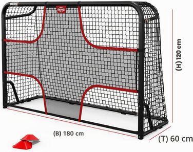 Футбольні ворота BERG SportsGoal для саду та тренувань, металеві стійкі ворота з прецизійною сіткою, всепогодні, для дітей та дорослих, розмір S (180x120 см)