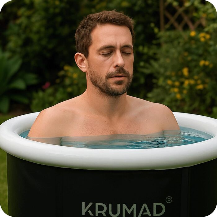 Естонна 320 L – Складана ванна для дорослих, для відпочинку та холодотерапії з насосом, кришкою, клапаном та підтримуючі трубки – Міцна ванна з ПВХ