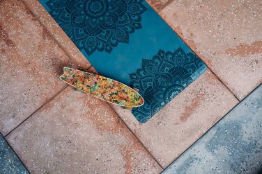 Килимок для йоги Yoga Design Lab Infinity 5мм, екологічний, антиковзкий, з ременем для перенесення, мандала бірюзовий