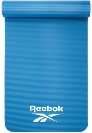 Reebok килимок для фітнесу 15 мм, синій, нековзкий, натуральна гума, для тренувань, фітнесу та домашніх занять