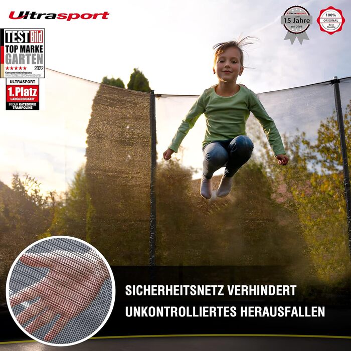 Спортивне полотно Ultrasport для фітнесу та йоги, 244 см, чорне (унісекс, дорослі)