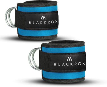 BLACKROX Манжети для ніг на кабельний тренажер, 2 шт, сині – щиколотки для тренувань у спортзалі, фітнесу, чоловіків і жінок