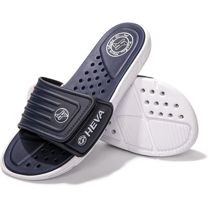 HEVA Шльпанці чоловічі літні сандалі (43 EU, Navy White 01)