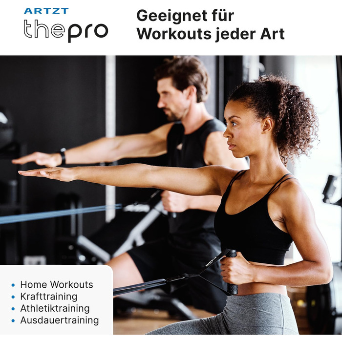 Набір еластичних стрічок для фітнесу ARTZT thepro: 5 рівнів опору, для силових тренувань, розтяжки та реабілітації, Loop Band 208 см