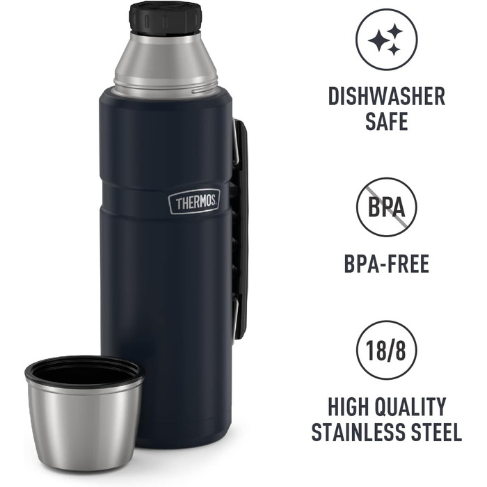 Термос Thermos SK2010 Stainless King 1,2 л, вакуумний, нержавіюча сталь, синій