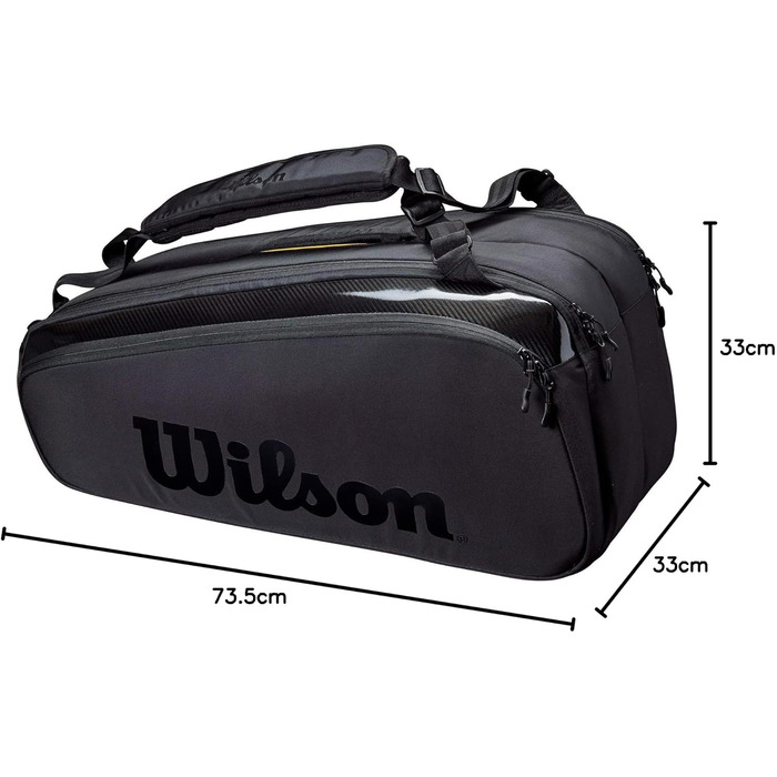 Сумка для тенісу Wilson Super Tour Pro Staff 9 (чорна) - для дорослих